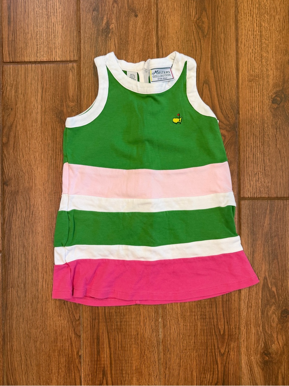Masters Kids Striped Tank dress  - Green, Pink, White / 3T
